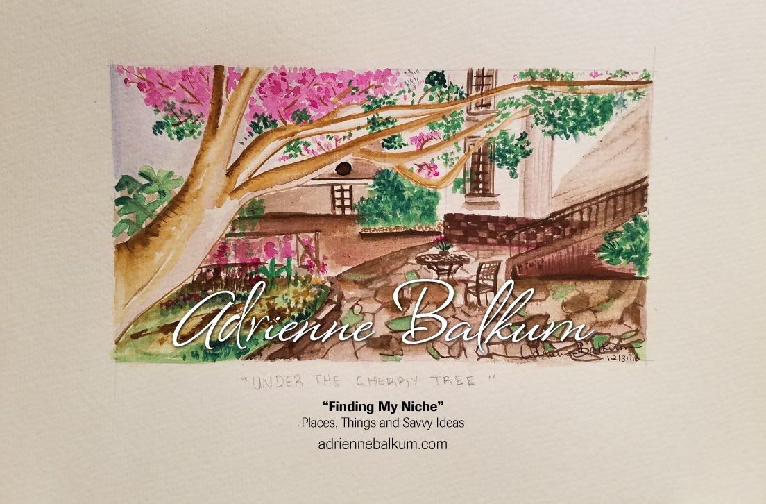 Under The Cherry Tree 9x12 Watercolor By Adrienne Balkum
