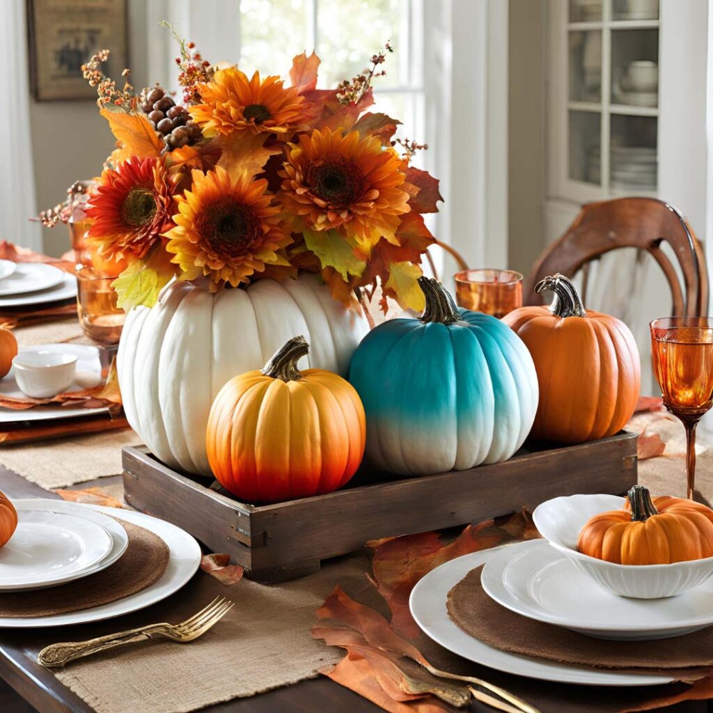 Ombre Pumpkin Centerpiece