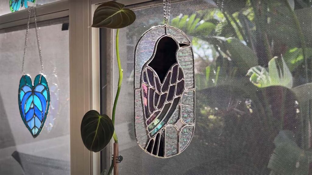 Black Crow Stain Glass