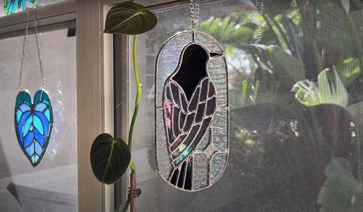 Black Crow Stain Glass