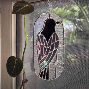 Black Crow Stain Glass