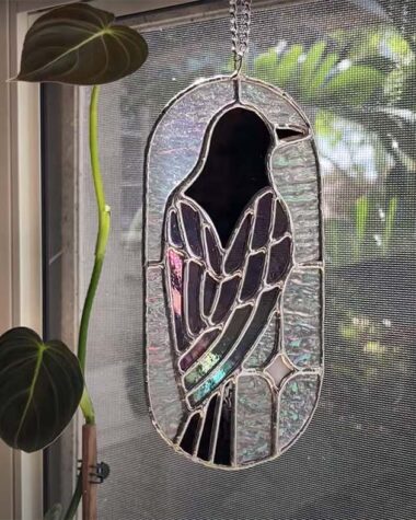 Black Crow Stain Glass