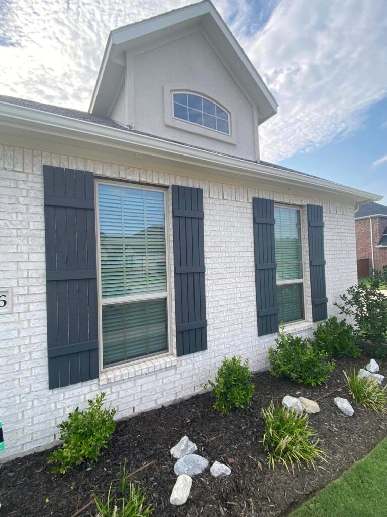 Home exterior of the window shutters.