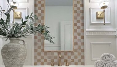 Powder Room with Faux Concrete Countertop