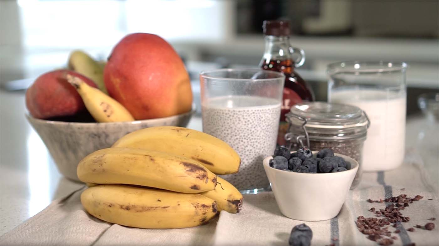 Banana Chia Seed Pudding maple syrup ingredients