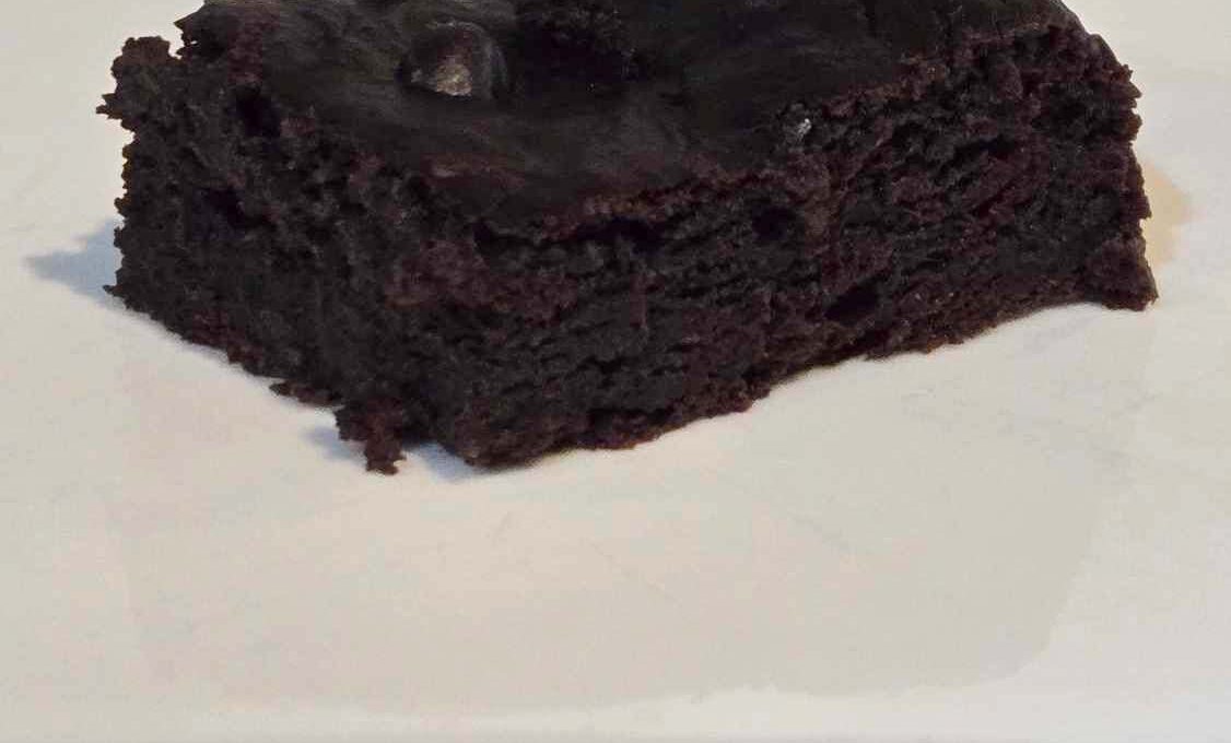 Avocado Brownie on a white plate.