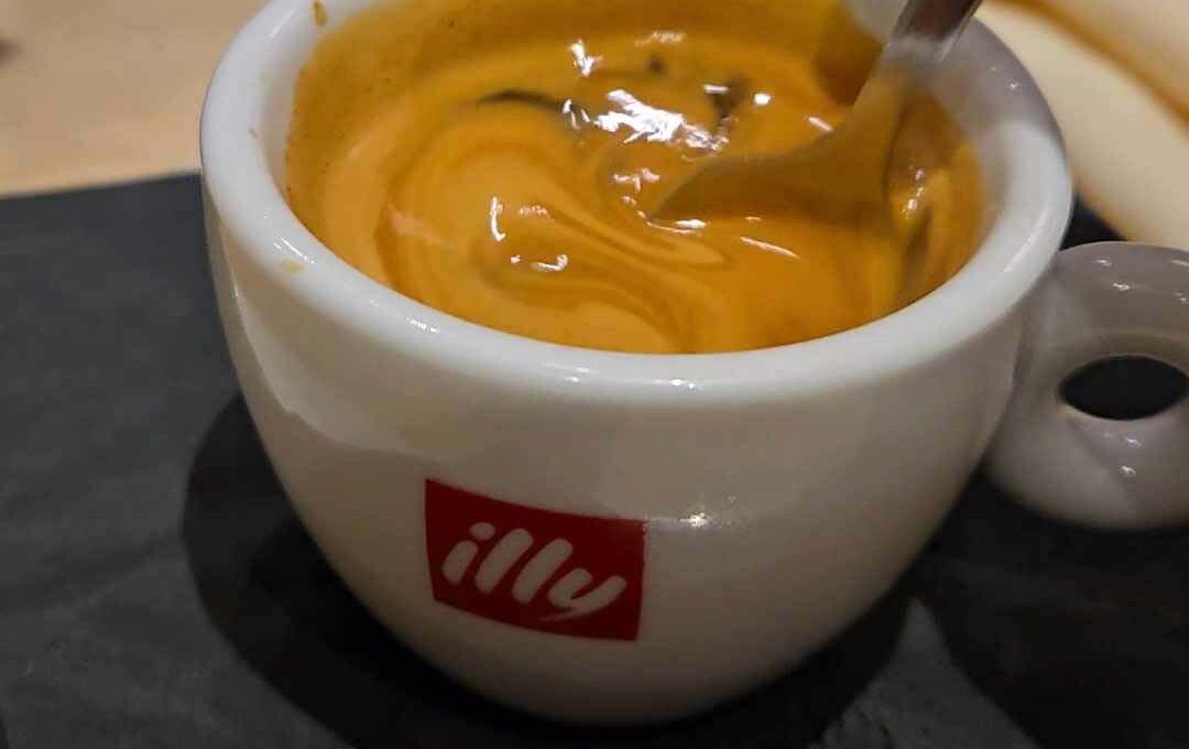 Stirring an espresso