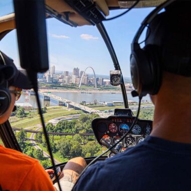 Cockpit of the St. Louis Gateway Helicopter Tour