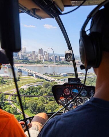 Cockpit of the St. Louis Gateway Helicopter Tour