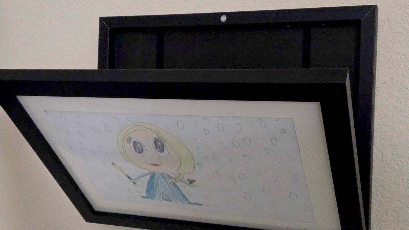 Inside view of Kids Art Frame on Wall