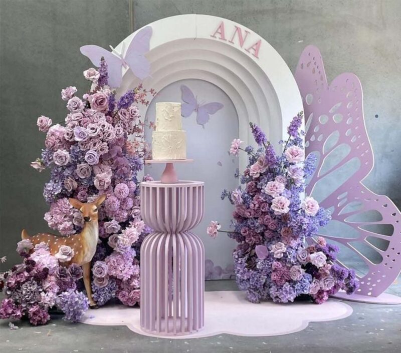 3D Butterfly Purple Arch