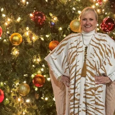 Julie Spokes-Owen by the Downtown Rockwall Christmas Tree