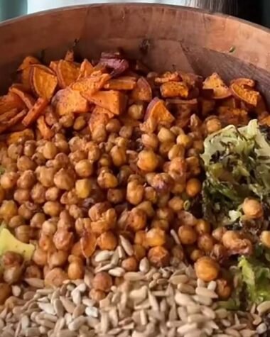 Thanksgiving Salad in a wooden bowl.