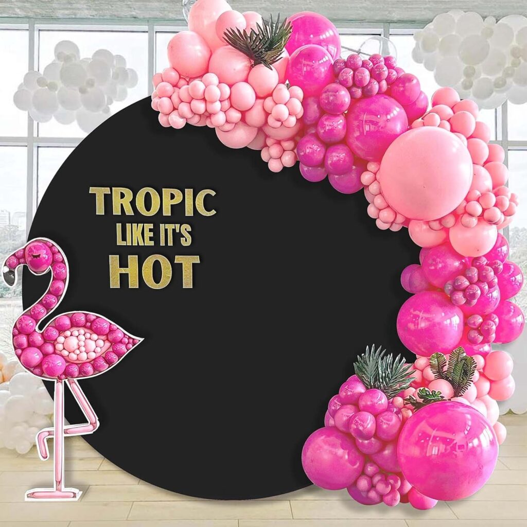 Tropic Likes It Hot Flamingo Black Round Arch