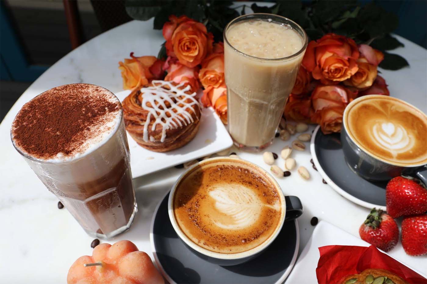 Coffee, Latte, pastries