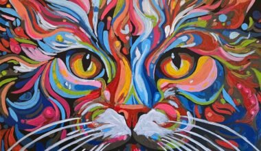 Furry Cat in Pop Art Painting