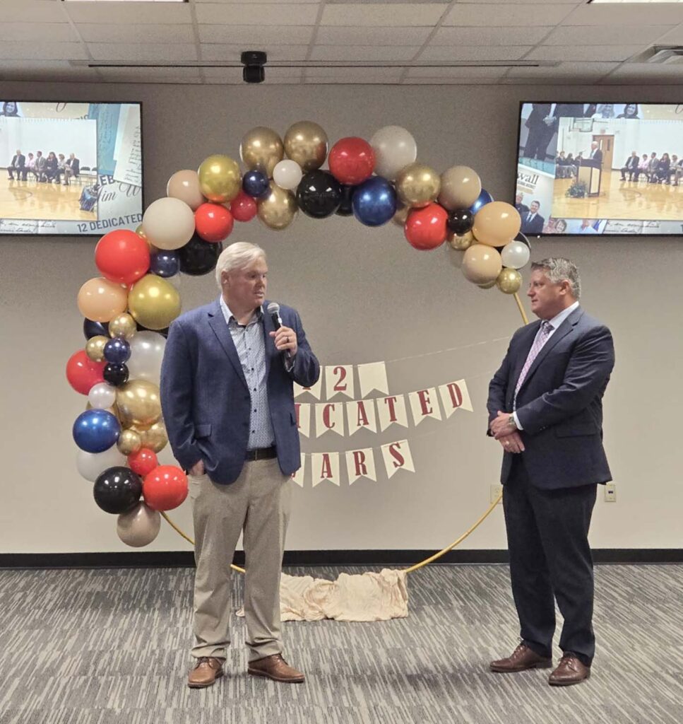 Jim White Board of Trustee honored a retirement ceremony