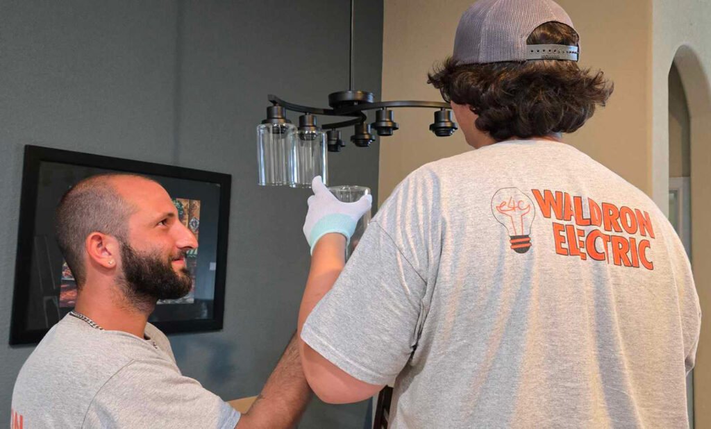 Waldron Electric Installing a Chandelier