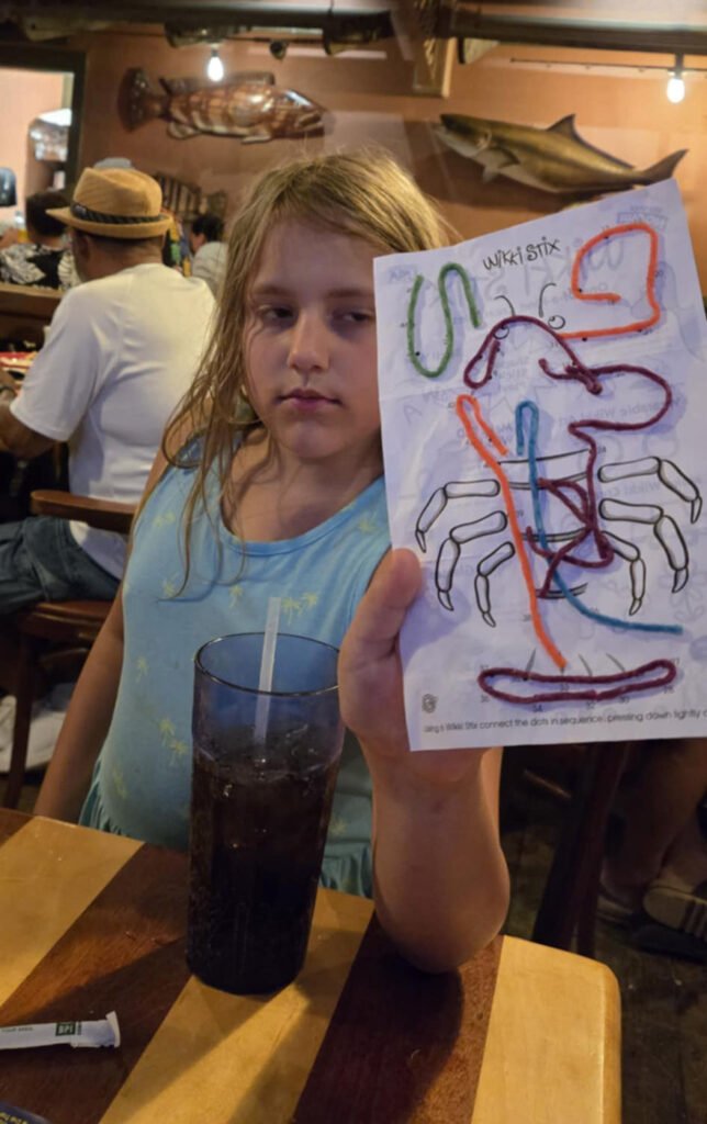 Kids Menu Activity at Crab Trap