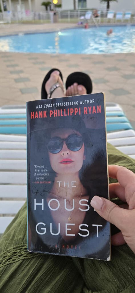 Reading poolside.