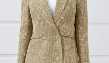 2 Piece Beige Tweed Blazer Shorts
