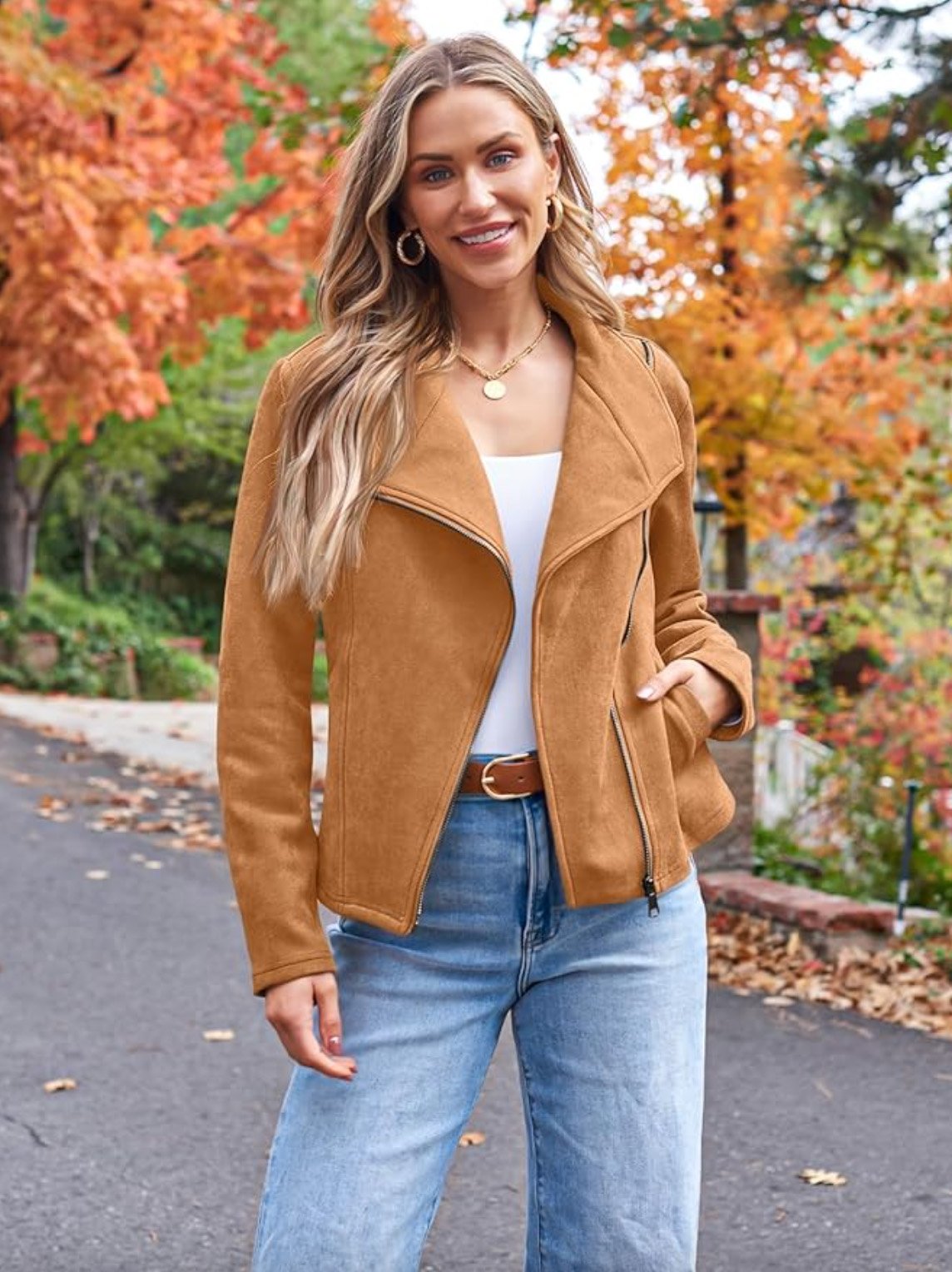 Faux Brown Leather Jacket Suede