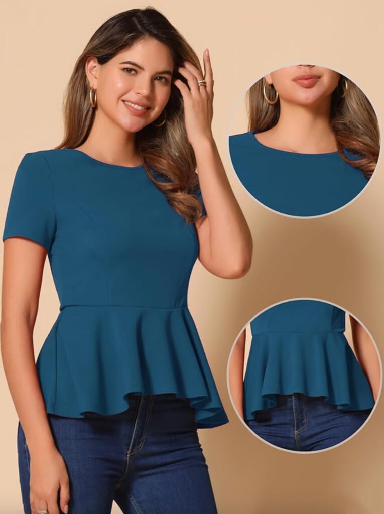 Teal Peplum Blouse