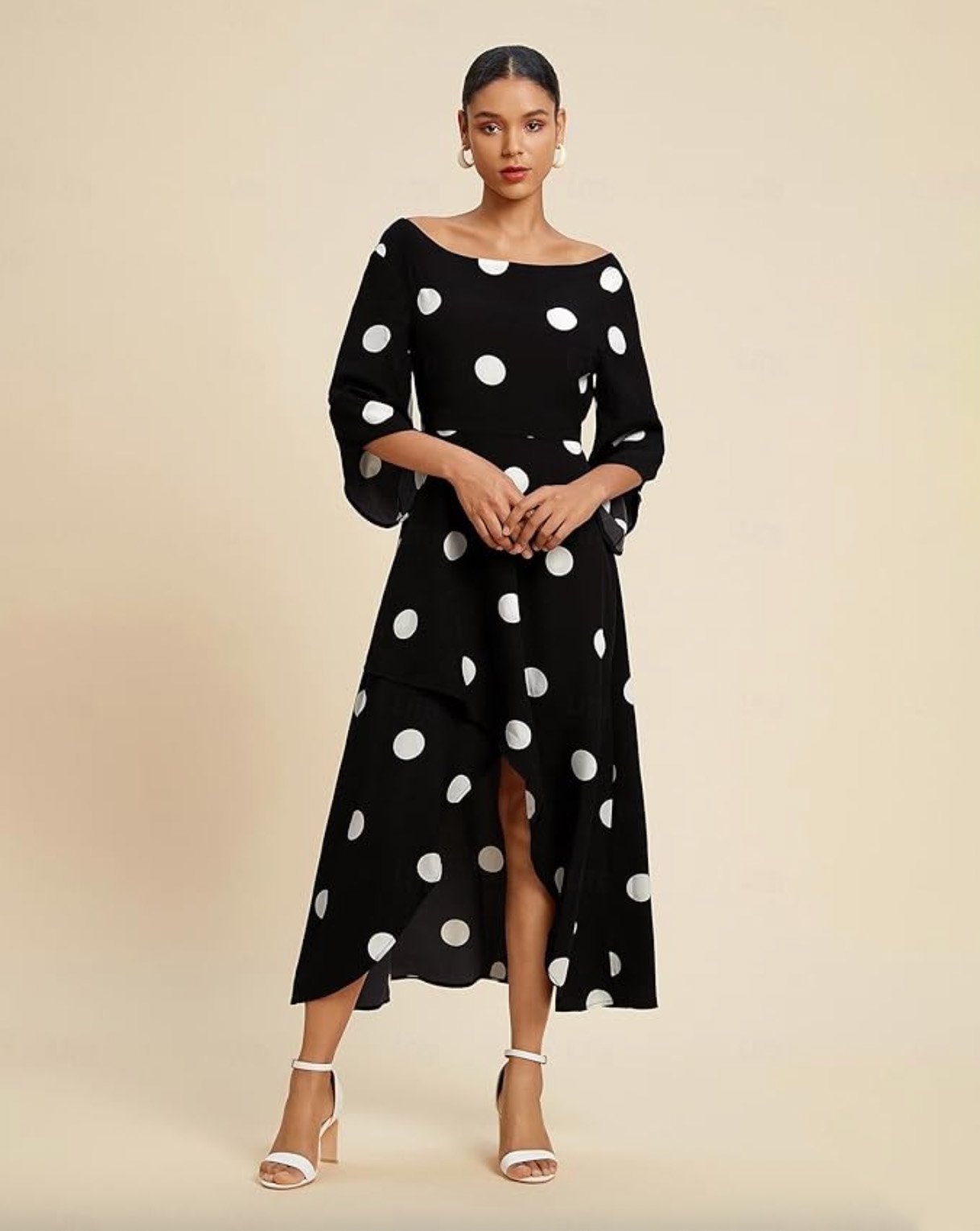 Polka Dot Off Shoulder Dress
