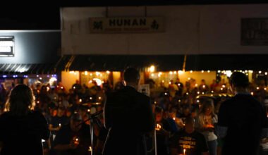 Rockwall community candlelight vigil honoring Charlie Kirk with prayer and worship.