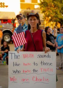 Rockwall community candlelight vigil honoring Charlie Kirk with prayer and worship.