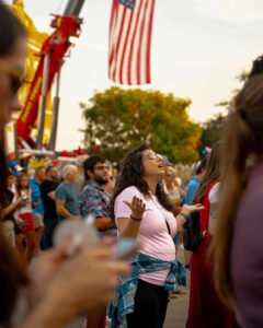 Rockwall community candlelight vigil honoring Charlie Kirk with prayer and worship.