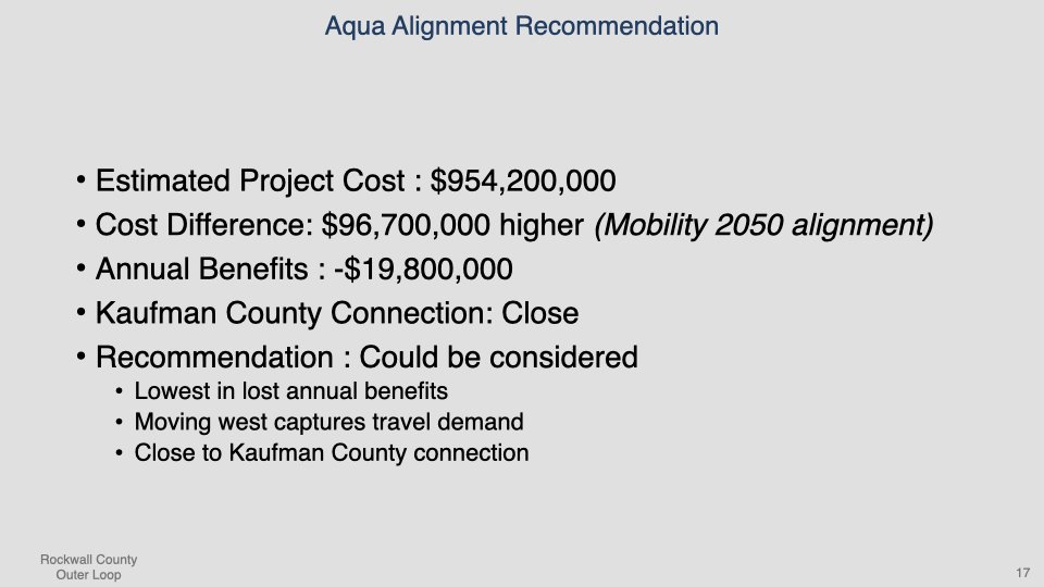 Rockwall County Outer Loop Presentation
