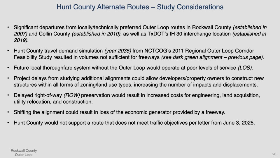 Rockwall County Outer Loop Presentation