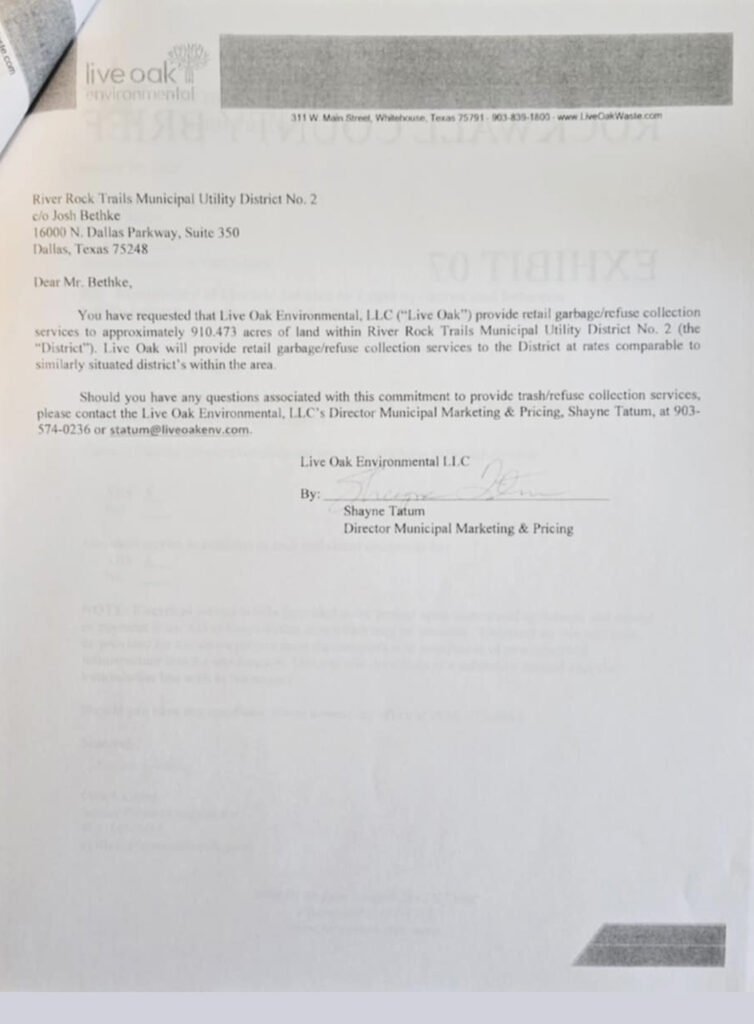 Live Oak Environmental Letter