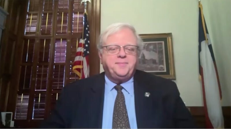 Texas Senator Paul Bettencourt speaks during a WFAA interview