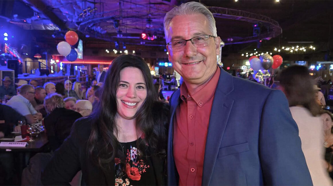 Adrienne Balkum pictured with Scott Muckensturm at his Rockwall County campaign kickoff event.