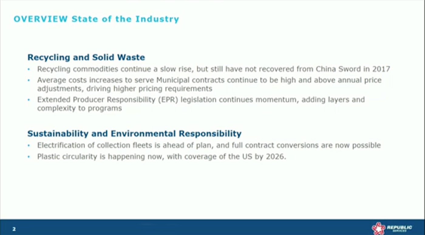 Republic Services Industry Update February 18, 2026