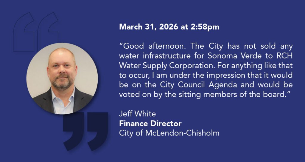 did city sell pipes to RCH