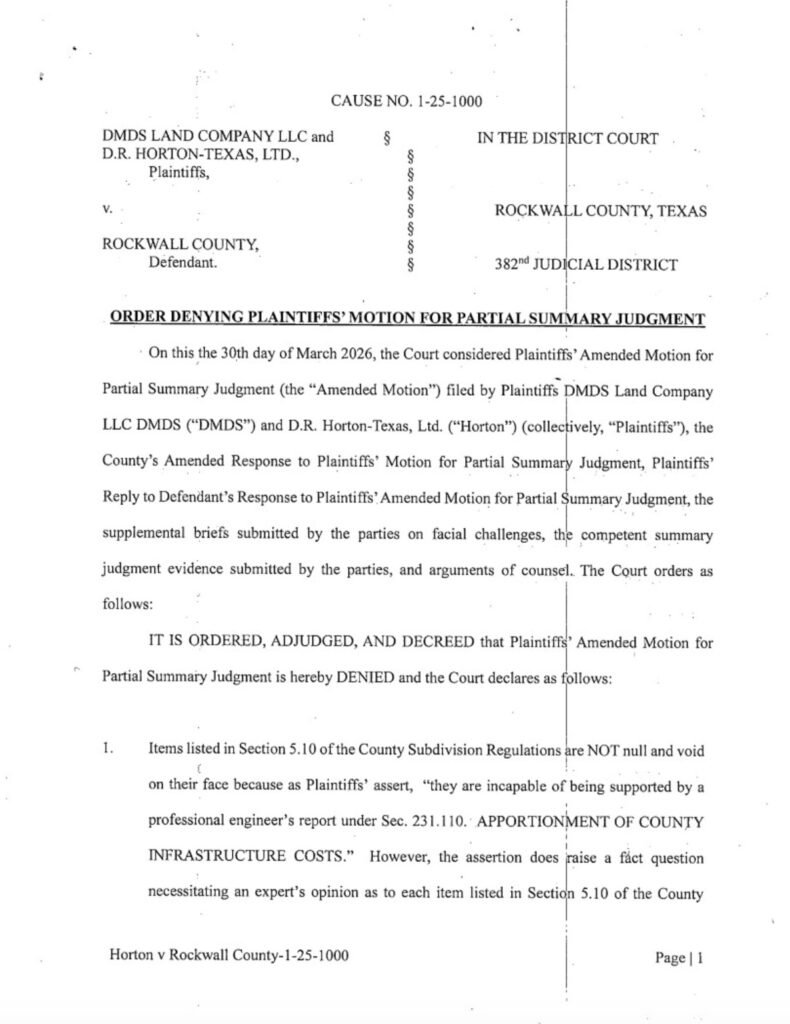 Cause 1-25-1000 Order on March 31, 2026