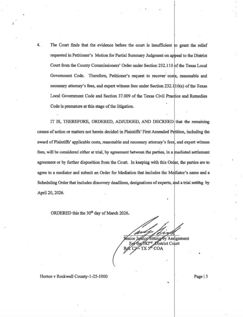 Cause 1-25-1000 Order on March 31, 2026