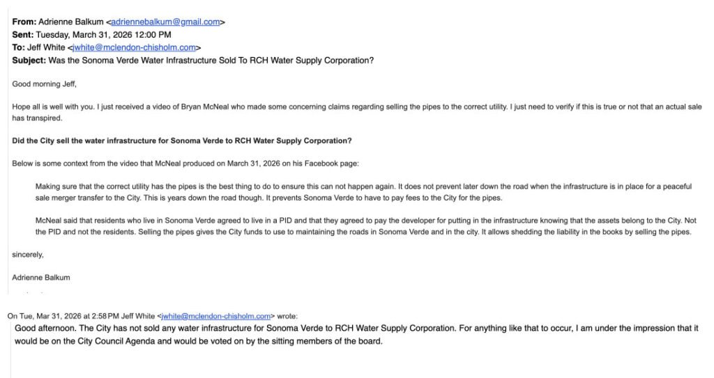 Did City Sell Pipes To RCH