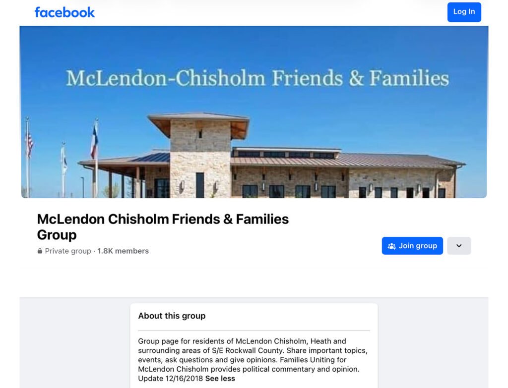 McLendon-Chisholm Friends & Families Facebook Group