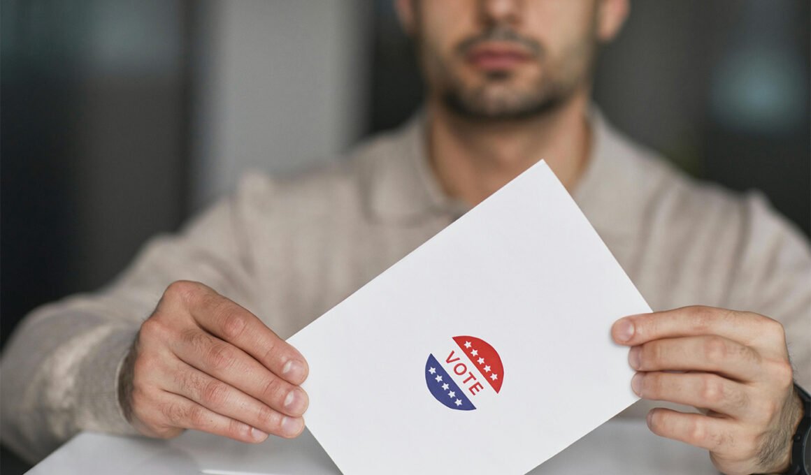 Man holding a vote in his hands