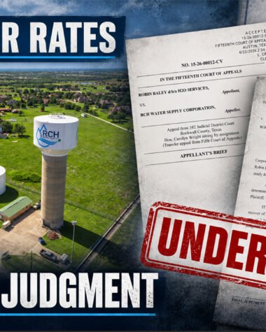 RCH Water Supply pump station with the $808,098 final judgment, appellant’s brief and 2025 financial audit stamped Under Appeal